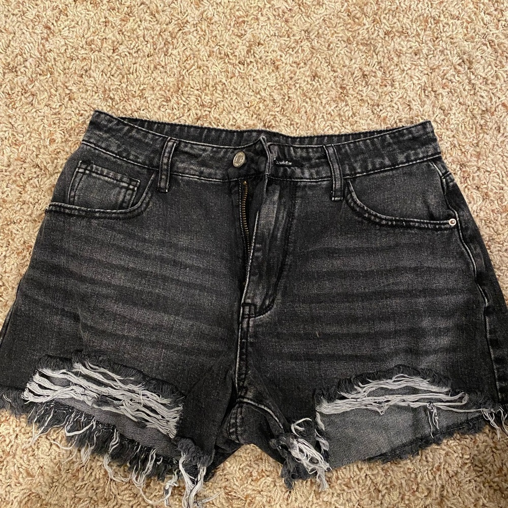 Shein black jean shorts